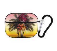 AirPods Pro Case Cover with Keychain Tropical Flower Palm Tree AirPods Pro 2nd Generation Protective Cover for Women/Men
