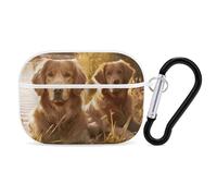 AirPods Pro Case Cover with Keychain Two Golden Retrievers AirPods Pro 2nd Generation Protective Cover for Women/Men