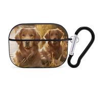 AirPods Pro Case Cover with Keychain Two Golden Retrievers AirPods Pro 2nd Generation Protective Cover for Women/Men