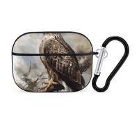 AirPods Pro Case Cover with Keychain Watercolor of Hawk Sitting AirPods Pro 2nd Generation Protective Cover for Women/Men
