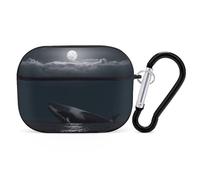 AirPods Pro Case Cover with Keychain Whale Full Moon AirPods Pro 2nd Generation Protective Cover for Women/Men