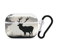 AirPods Pro Case Cover with Keychain Wildlife Deer Silhouette AirPods Pro 2nd Generation Protective Cover for Women/Men