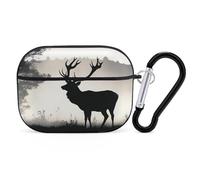 AirPods Pro Case Cover with Keychain Wildlife Deer Silhouette AirPods Pro 2nd Generation Protective Cover for Women/Men