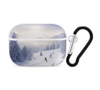 AirPods Pro Case Cover with Keychain Winter Skiing AirPods Pro 2nd Generation Protective Cover for Women/Men