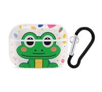 AirPods Pro Case Cute Frog Pattern AirPods Pro 2/ProProtective Case Accessory with Keychain Shockproof Full Protective Cover Supports Wireless Charging