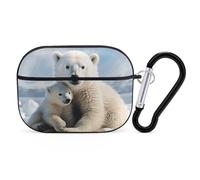 AirPods Pro Case Cute Polar Bear AirPods Pro 2/ProProtective Case Accessory with Keychain Shockproof Full Protective Cover Supports Wireless Charging