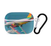 AirPods Pro Case Fantasy Rainbow Plane AirPods Pro 2/ProProtective Case Accessory with Keychain Shockproof Full Protective Cover Supports Wireless Charging