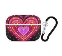 AirPods Pro Case Illuminated Heart AirPods Pro 2/ProProtective Case Accessory with Keychain Shockproof Full Protective Cover Supports Wireless Charging