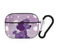 AirPods Pro Case Purple Poodle Polka Dot AirPods Pro 2/ProProtective Case Accessory with Keychain Shockproof Full Protective Cover Supports Wireless Charging