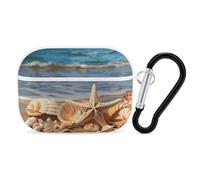 AirPods Pro Case Seashells on The Sandy Beach AirPods Pro 2/ProProtective Case Accessory with Keychain Shockproof Full Protective Cover Supports Wireless Charging