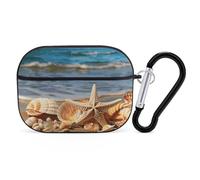 AirPods Pro Case Seashells on The Sandy Beach AirPods Pro 2/ProProtective Case Accessory with Keychain Shockproof Full Protective Cover Supports Wireless Charging