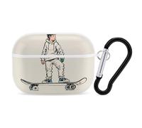 AirPods Pro Case Skateboard Sketch AirPods Pro 2/ProProtective Case Accessory with Keychain Shockproof Full Protective Cover Supports Wireless Charging