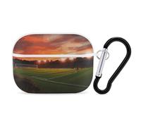 AirPods Pro Case Sunset Beautiful Soccer Field AirPods Pro 2/ProProtective Case Accessory with Keychain Shockproof Full Protective Cover Supports Wireless Charging