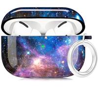 Airpods Pro Case - YOMPLOW Marble Protective Hard Case Cover Skin Portable & Shockproof Women Girls with Keychain for Apple Airpods Pro Charging Case - Galaxy Marble