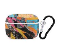 AirPods Pro & Pro 2 Case Cover A Colorful Quilt Protective Case with Keychain Front LED Visible for Women Men