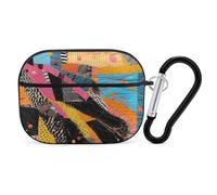AirPods Pro & Pro 2 Case Cover A Colorful Quilt Protective Case with Keychain Front LED Visible for Women Men