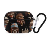 AirPods Pro & Pro 2 Case Cover African Ritual Ethnic Tribal Protective Case with Keychain Front LED Visible for Women Men