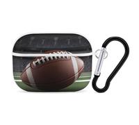 AirPods Pro & Pro 2 Case Cover American Football Protective Case with Keychain Front LED Visible for Women Men