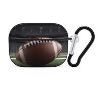 AirPods Pro & Pro 2 Case Cover American Football Protective Case with Keychain Front LED Visible for Women Men