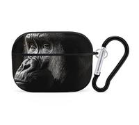 AirPods Pro & Pro 2 Case Cover an Adult Gorilla Protective Case with Keychain Front LED Visible for Women Men