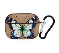 AirPods Pro & Pro 2 Case Cover Cute Little Butterfly Protective Case with Keychain Front LED Visible for Women Men