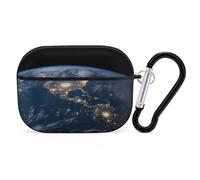 AirPods Pro & Pro 2 Case Cover Earth from The Outer Space Protective Case with Keychain Front LED Visible for Women Men