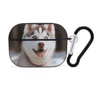 AirPods Pro & Pro 2 Case Cover Husky Piquant Dog Protective Case with Keychain Front LED Visible for Women Men