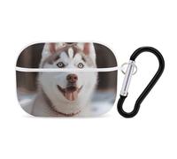 AirPods Pro & Pro 2 Case Cover Husky Piquant Dog Protective Case with Keychain Front LED Visible for Women Men