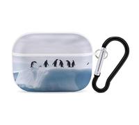 AirPods Pro & Pro 2 Case Cover Penguins on The Iceberg Protective Case with Keychain Front LED Visible for Women Men