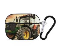AirPods Pro & Pro 2 Case Cover Tractor Theme Protective Case with Keychain Front LED Visible for Women Men