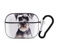 AirPods Pro & Pro 2 Case Cover Well-Behaved Schnauzer Protective Case with Keychain Front LED Visible for Women Men