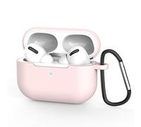 AirPods Pro Silicone Protective Case and Skin Case for AirPods Pro [Front LED Visible] [Wireless Charging] (Carabiner, Light Pink)