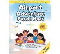 Airport Adventure Puzzle Book for Kids: Mazes, Word Search, Coloring & Brain Games for Ages 4-8 | Fun Travel Activity Book