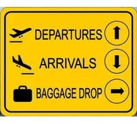 Airport Boarding Departure Baggage Gate Funny Novelty Metal Tin Sign Retro Wall Decor for Home Gate Garden Bars Restaurants Cafes Office Store Pubs Club Vintage Sign Gift 16x12 Inch