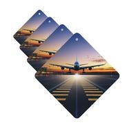 airport Car Air Fresheners Cards 4 Pcs Hanging Fragrance Scented Cards Long-Lasting Car Aromatherapy Tablets for Wardrobe Bathroom Car Interior Mirror Pendant Gifts