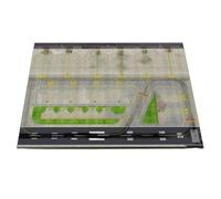 Airport Layout Diagram Realistic Rectangular Airport Scene Board with Graphics and Border Edge Suitable for Aviation Enthusiast Display