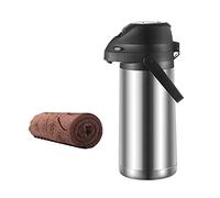 Airpot Coffee Dispenser with Pump,Stainless Steel Insulated Carafe Thermal Beverage Dispenser Thermos,Water Beverage Dispenser Urn for Hot Drinks(3L)