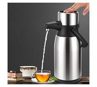 Airpot Thermal Coffee Dispenser with Pump,Thermal Hot Beverage Dispenser,Airpot Coffee Carafe Thermal Insulated Stainless Steel Large Beverage Dispenser Lever Action for Hot/Cold Water (Color : Sil