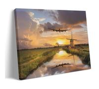 Airpower Art Collection Poster RAvro Lancaster Bomber Over The Dutch Windmills Poster Decorative Painting Canvas Wall Art Living Room Poster Bedroom Painting Wall Art Picture Print Modern Family