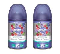 Airpure Air Freshener Refill, Automatic, Easy Installation, Refreshing Aroma, Quick Acting, Leak Resistant, Ideal for Homes, Offices, Hotels & Commercial Spaces, 250ml (Island Dreams, Pack of 2)