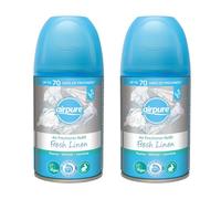 Airpure Air Freshener Refill, Automatic, Easy Installation, Refreshing Aroma, Quick Acting, Leak Resistant, Ideal for Homes, Offices, Hotels & Commercial Spaces, 250ml (Fresh Linen, Pack of 2)