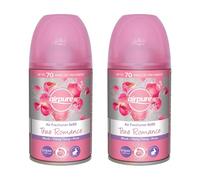 Airpure Air Freshener Refill, Automatic, Easy Installation, Refreshing Aroma, Quick Acting, Leak Resistant, Ideal for Homes, Offices, Hotels & Commercial Spaces, 250ml (True Romance, Pack of 2)