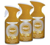 AirPure & Fresh Air Freshener Oh My Goddess 250ml x 3 - Long-lasting room spray, odour neutraliser, vegan friendly, cruelty free, no added water, amber violet bergamot fragrance