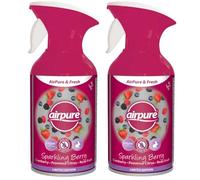 AirPure & Fresh Air Freshener Spray Sparkling Berry 250ml | Long-Lasting Odour Neutraliser - No Wet Spray, Vegan & Cruelty Free for Home Use (pack of 2)