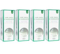 Airpure Luxury Reed Diffusers 100ml (4 Pack) with Thick Black Reeds (4 x Lime, Basil & Mandarin)