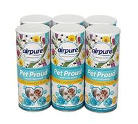 airpure PET Proud Carpet Freshener, Odour Eliminator, Flowers Fragrance, White (Pack of 6)