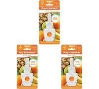 AIRPURE Plug-in Moments Refill Air Freshener, 20ml, Long-Lasting in-Wall Fragrance Fresheners, Refills in Several Scents for Home or Office - Exotic Fruits Fragrance (Packaging may vary) (Pack of 3)