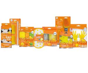 Airpure Scrub-a-Duck 8 Piece Bundle - Glass Sponge, Magic Eraser, Microfibre Cloths, Anti-Bac Pad, Wet & Wipe Duster, Washing-up Wand, Sponge Scourer & Rubber Gloves