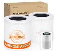 AIRROMI A2001 HEPA Air Purifier Replacement Filter, 3-In-1 Original Filter, Remove 99.97% of 0.3 Micron Particle 1 Pack White Activated Carbon*2