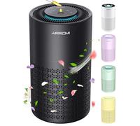 AIRROMI Air Purifier for Bedroom with HEPA 3-in-1 Filter, Pet Air Purifier for Home Cat Pee Smell, Covers Upto 990 Ft², Quiet 360°intake Air Cleaner for pet hair,allergies,Dust,Smoke A2001 Black